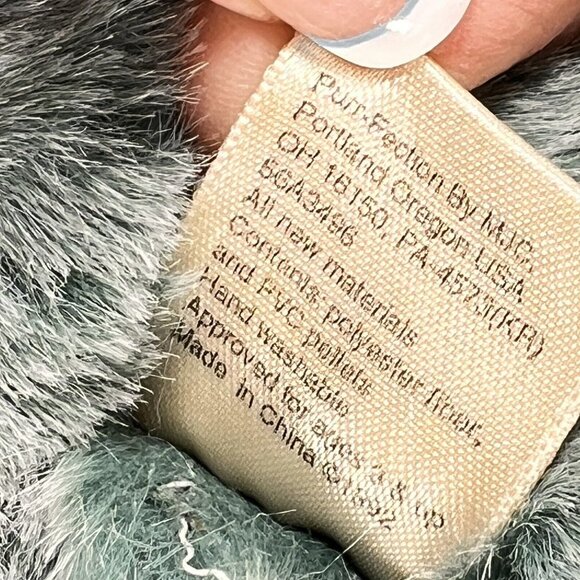 Vtg Purr-Fection by MJC Teal Blue Bear Plush Stuffed Animal Toy 1992 Teddy Paws - Picture 7 of 8